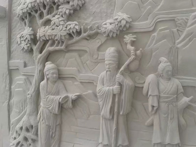 灰白砂岩雕刻图